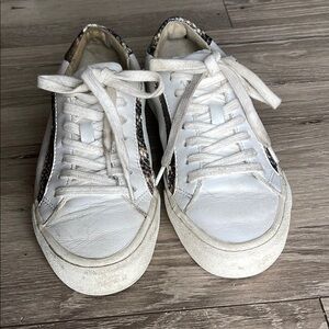 Madewell Sidewalk snake embossed leather sneakers